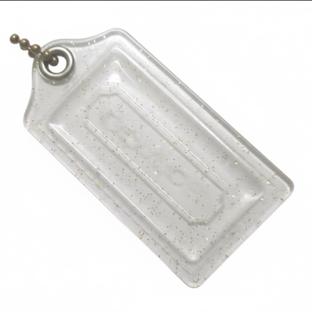 Coach Clear Glitter Lucite Poppy Hang Tag